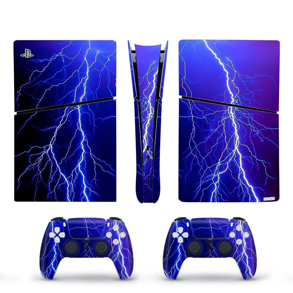 Decal Vinyl Skin Sticker For PS5 Slim Digital Console Protective Skin Case 2PCS Controller Gamepad For PS5 Slim Accessories