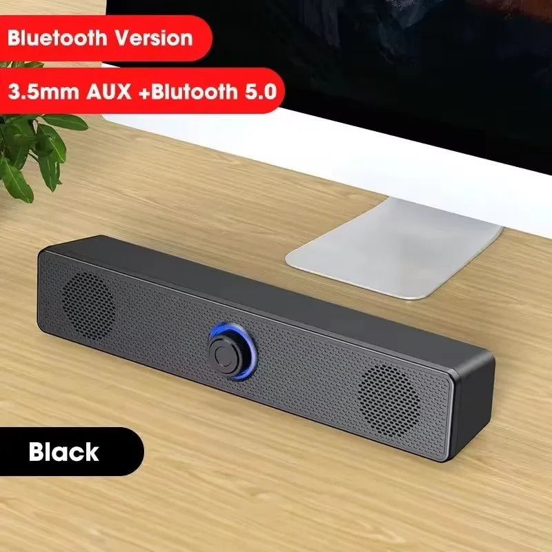 Barra de Som Ballena para PC — Som Estéreo 3D, Bluetooth e AUX, Alimentada por USB