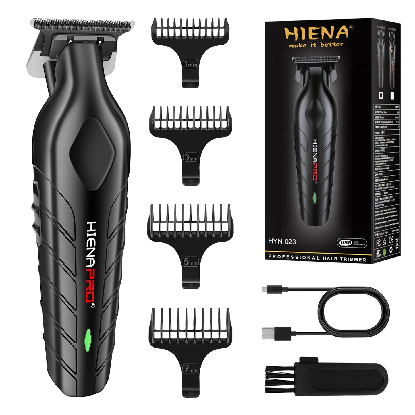 HIENA Professional Hair Clipper – Rechargeable, Stainless Steel Blade, 6 Colors Available