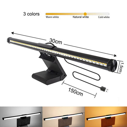30CM Monitor Light Bar – Touch Dimmable, Glare-Free, for Study & Work