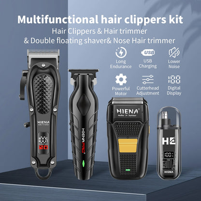 HIENA Professional Hair Clipper – Rechargeable, Stainless Steel Blade, 6 Colors Available