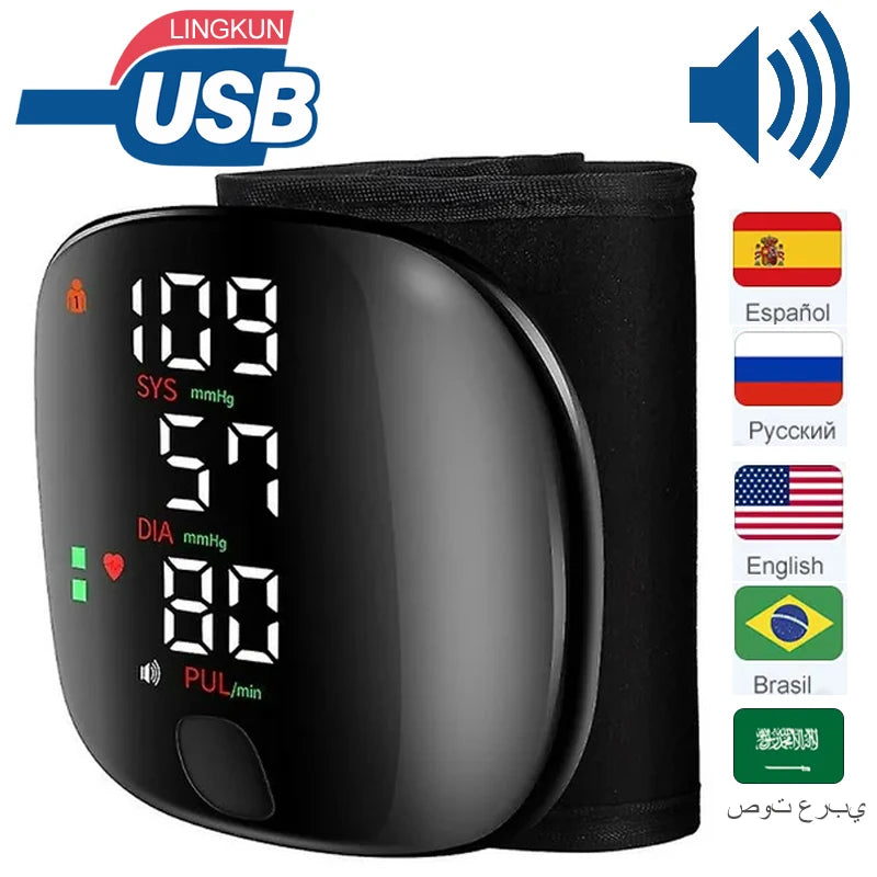 Digital Blood Pressure Monitor with Voice Guidance &amp; USB Charging