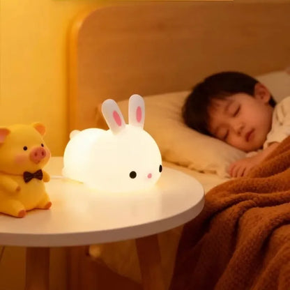 Silicone Bunny LED Night Light – Rechargeable, Soft & Perfect for Kids