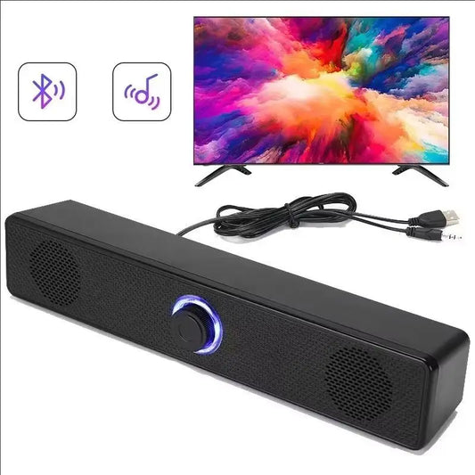 Barra de Som Ballena para PC — Som Estéreo 3D, Bluetooth e AUX, Alimentada por USB