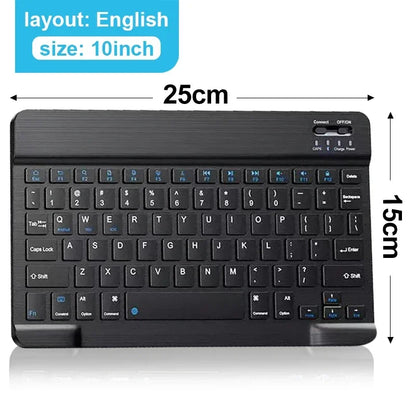 Teclado Bluetooth Recarregável ONEVAN — 7" e 10", Multi-idioma, Compatível com Android, iOS e Windows