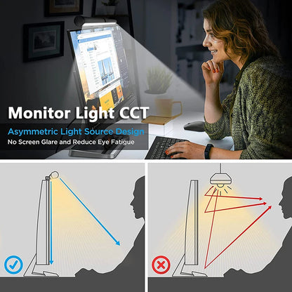 30CM Monitor Light Bar – Touch Dimmable, Glare-Free, for Study & Work