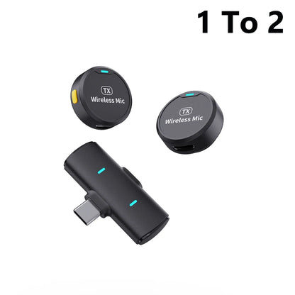 KEBIDU Wireless Lavalier Microphone – Dual Noise Reduction, HiFi Sound, 1-to-2 for Live Streaming & Video
