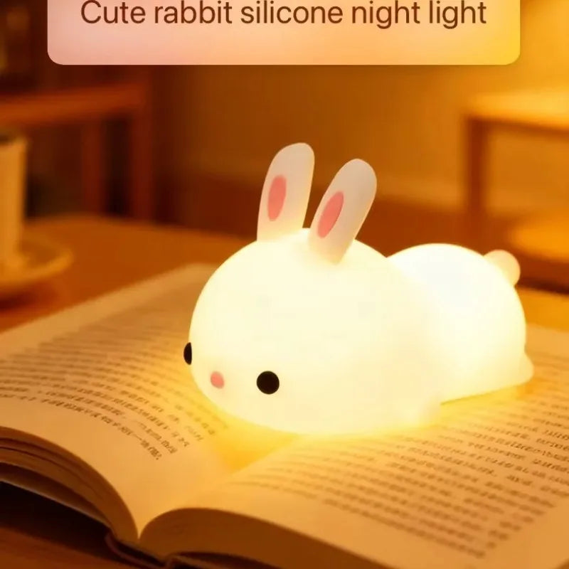 Silicone Bunny LED Night Light – Rechargeable, Soft & Perfect for Kids