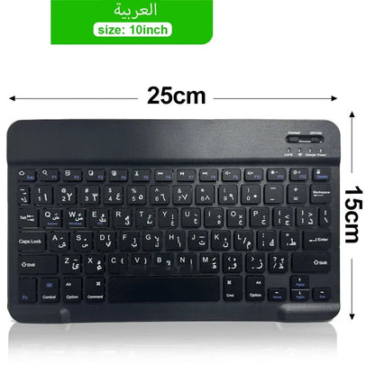 Teclado Bluetooth Recarregável ONEVAN — 7" e 10", Multi-idioma, Compatível com Android, iOS e Windows