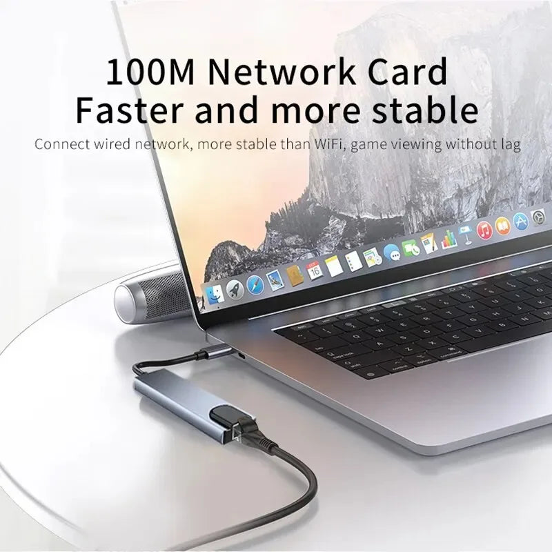 Multiport USB-C Hub – Up to 11-in-1, 4K HDMI, RJ45, SD/TF Card Reader & Fast PD Charging