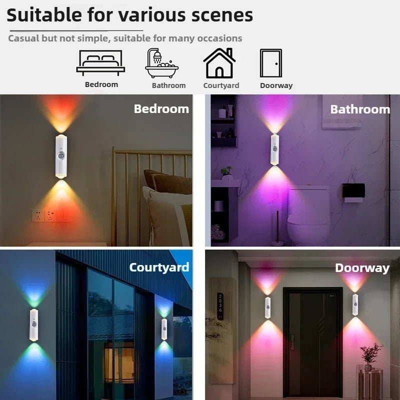 Magnetic RGB LED Light with Motion Sensor – Rechargeable for Bedroom & Bathroom