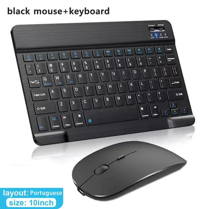 Teclado Bluetooth Recarregável ONEVAN — 7" e 10", Multi-idioma, Compatível com Android, iOS e Windows