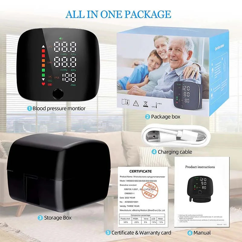 Digital Blood Pressure Monitor with Voice Guidance &amp; USB Charging