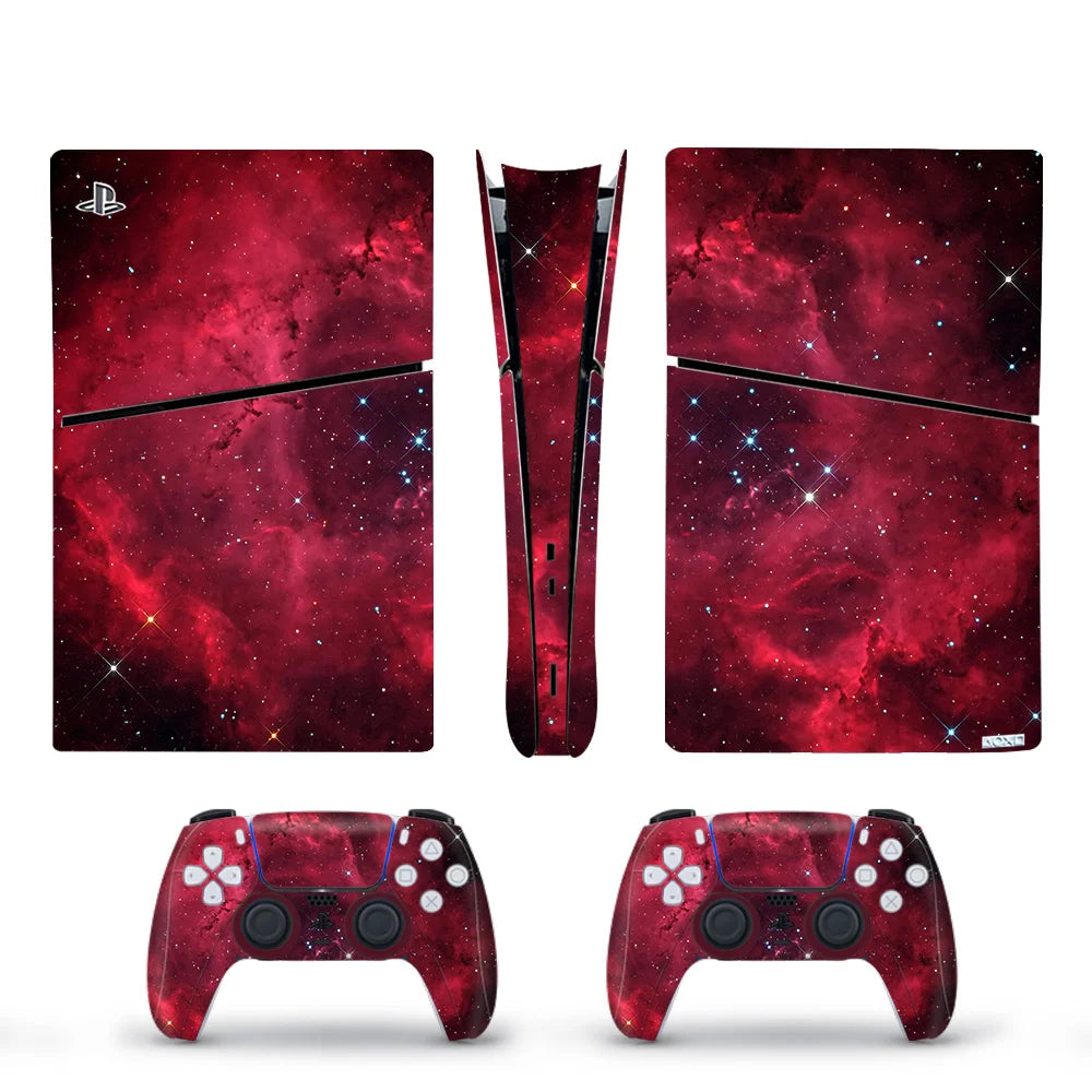 Decal Vinyl Skin Sticker For PS5 Slim Digital Console Protective Skin Case 2PCS Controller Gamepad For PS5 Slim Accessories