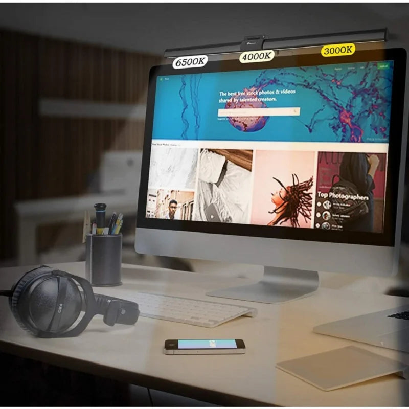 30CM Monitor Light Bar – Touch Dimmable, Glare-Free, for Study & Work