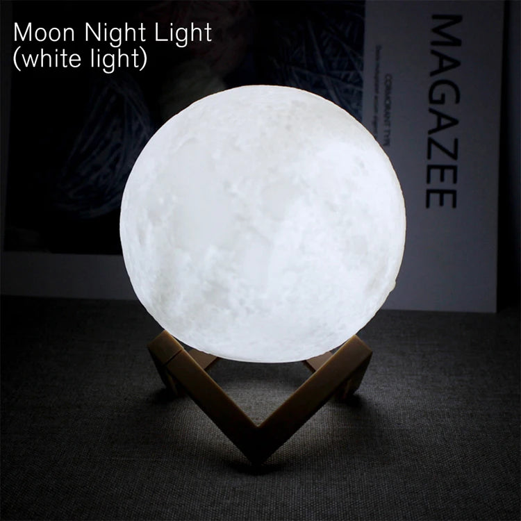 LED Moon Lamp with Stand – Decorative Night Light, Perfect Gift for Kids & Adults