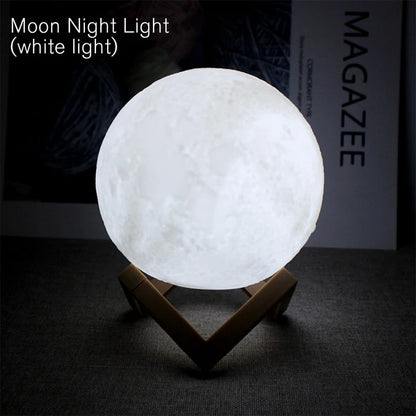 LED Moon Lamp with Stand – Decorative Night Light, Perfect Gift for Kids & Adults
