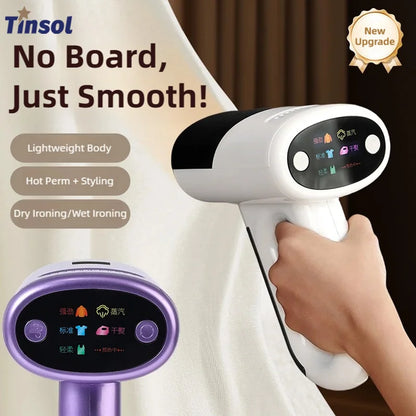 TINSOL Portable Steam Iron 1000W – Smart Sensor, 5500Pa Suction & 15 Min Continuous Steam