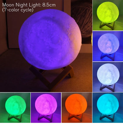 LED Moon Lamp with Stand – Decorative Night Light, Perfect Gift for Kids & Adults