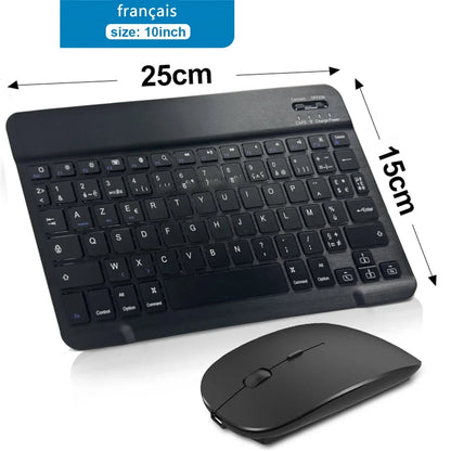 Teclado Bluetooth Recarregável ONEVAN — 7" e 10", Multi-idioma, Compatível com Android, iOS e Windows