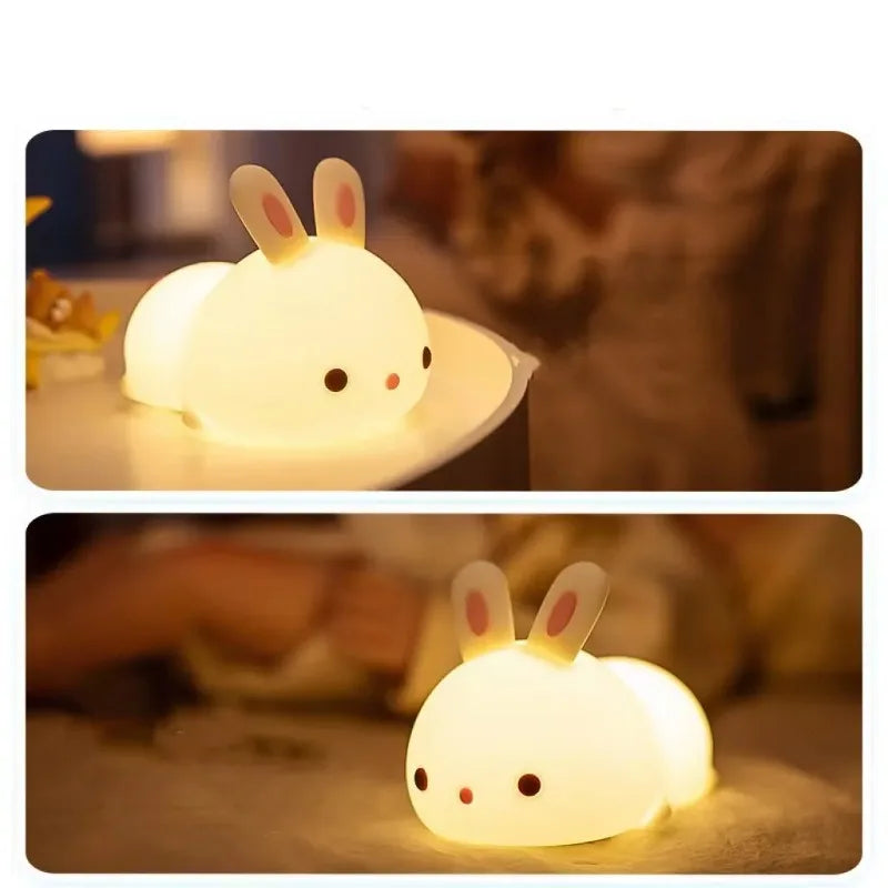 Silicone Bunny LED Night Light – Rechargeable, Soft & Perfect for Kids