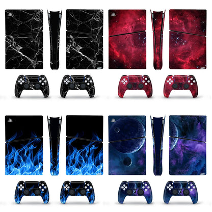 Decal Vinyl Skin Sticker For PS5 Slim Digital Console Protective Skin Case 2PCS Controller Gamepad For PS5 Slim Accessories
