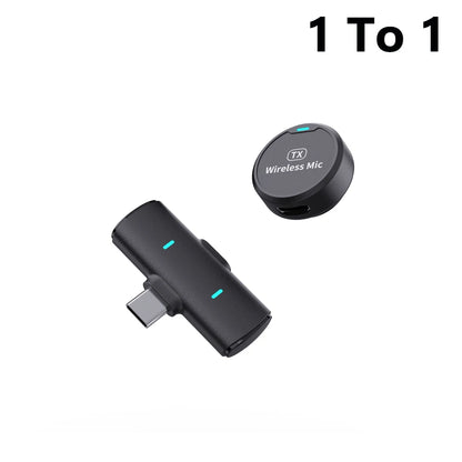 KEBIDU Wireless Lavalier Microphone – Dual Noise Reduction, HiFi Sound, 1-to-2 for Live Streaming & Video