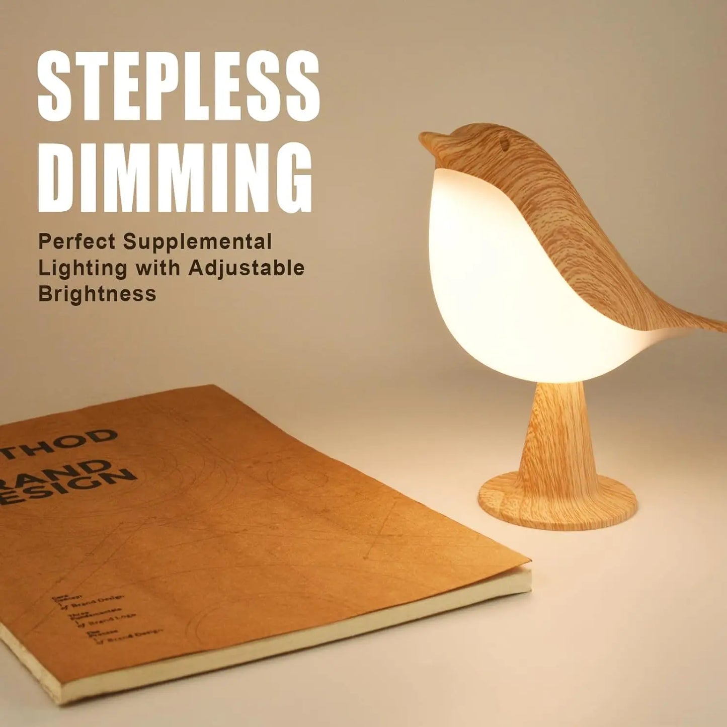 Bird LED Touch Lamp – 3 Brightness Levels, Rechargeable, Art Deco Decoration