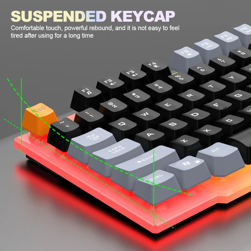 Conjunto Teclado e Rato Gaming RAIKU T26 — Retroiluminação ARGB Tricolor, 104 Teclas e USB