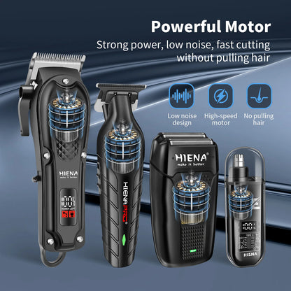 HIENA Professional Hair Clipper – Rechargeable, Stainless Steel Blade, 6 Colors Available