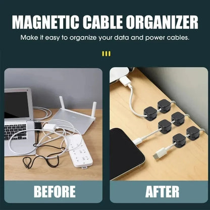 Magnetic Adhesive Cable Clips – Cable Management for Home, Office & Desk