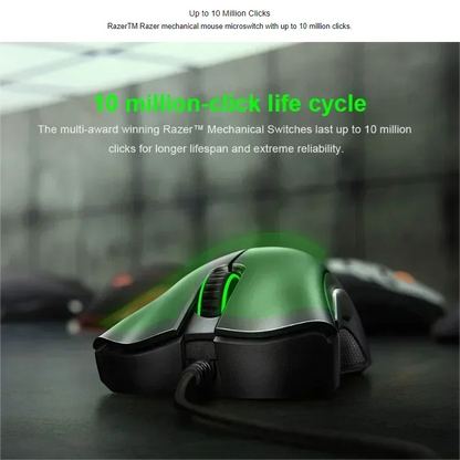 Rato Gaming Razer DeathAdder Essential — Sensor Ótico 6400 DPI, 5 Botões Programáveis e Grip Antiderrapante