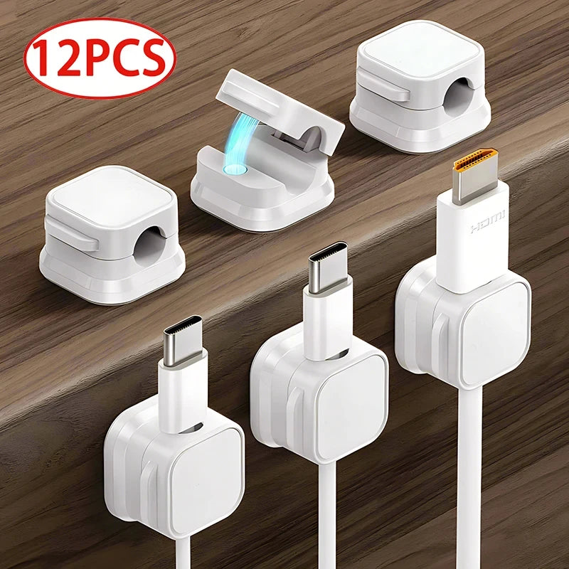Magnetic Adhesive Cable Clips – Cable Management for Home, Office & Desk